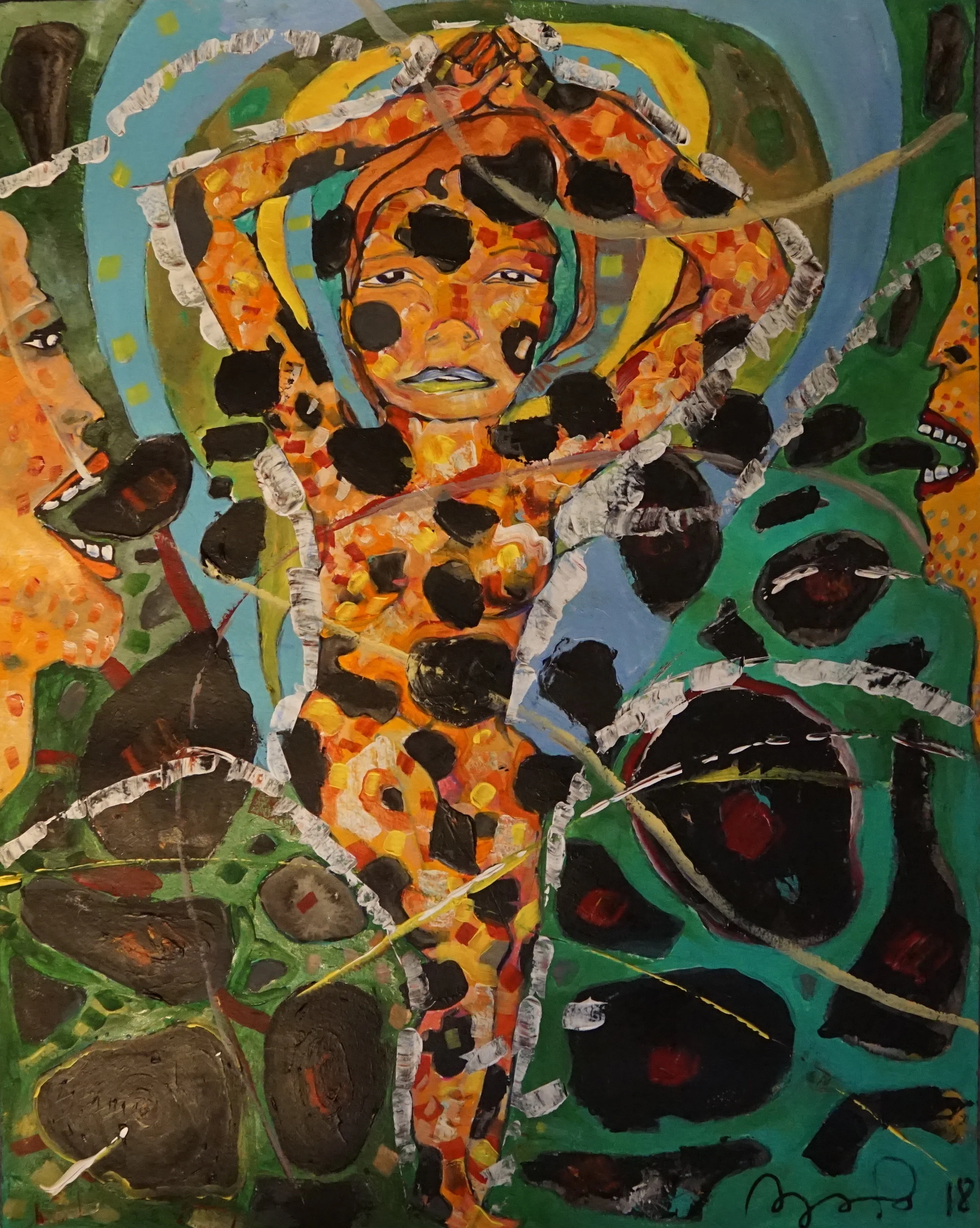 Thought-Holes, Acrylic on Paper, 24"/19" 