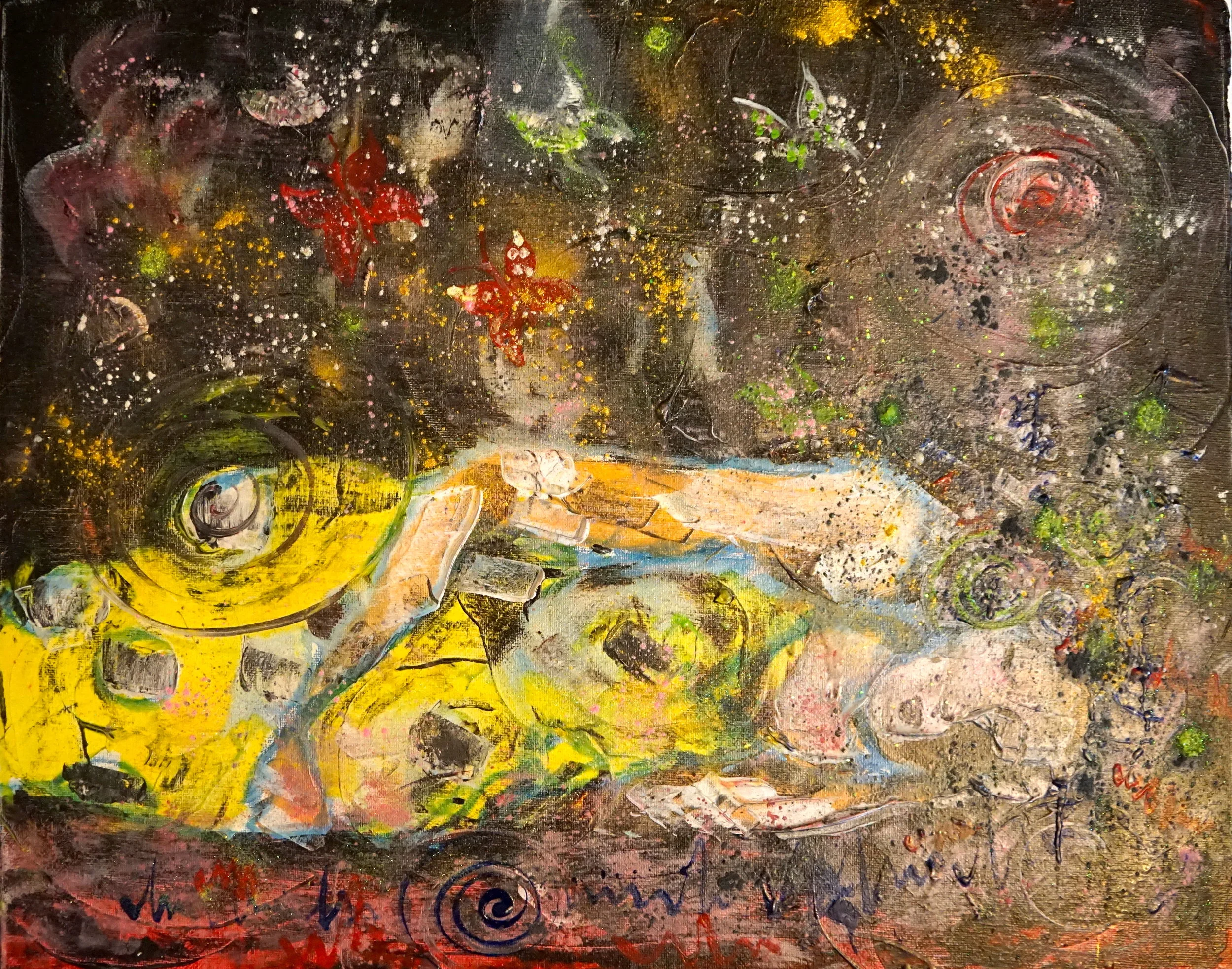 Fighting my Incubus, Acrylic, 16"/20" SOLD