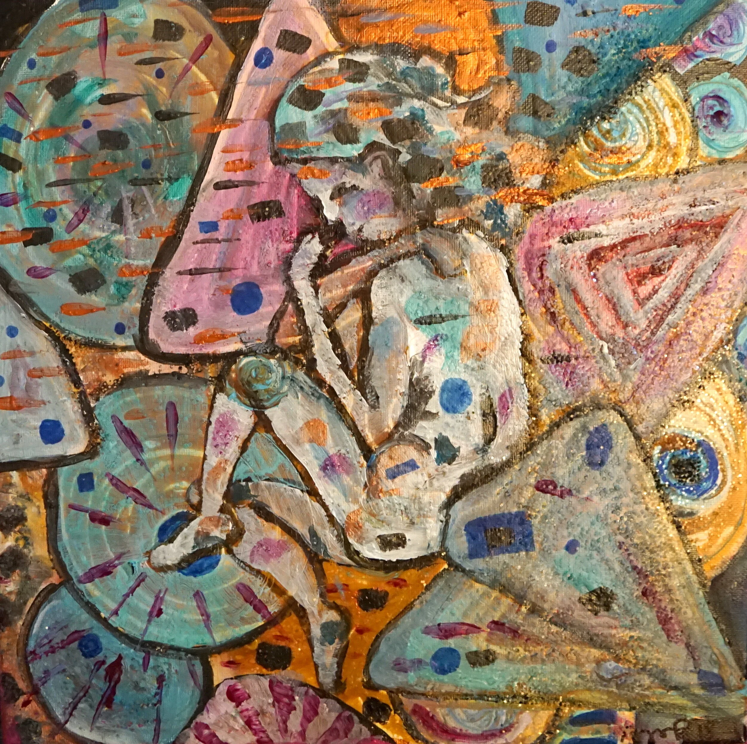 Girl in the BOx of Chocolate, Acrylic, SOLD