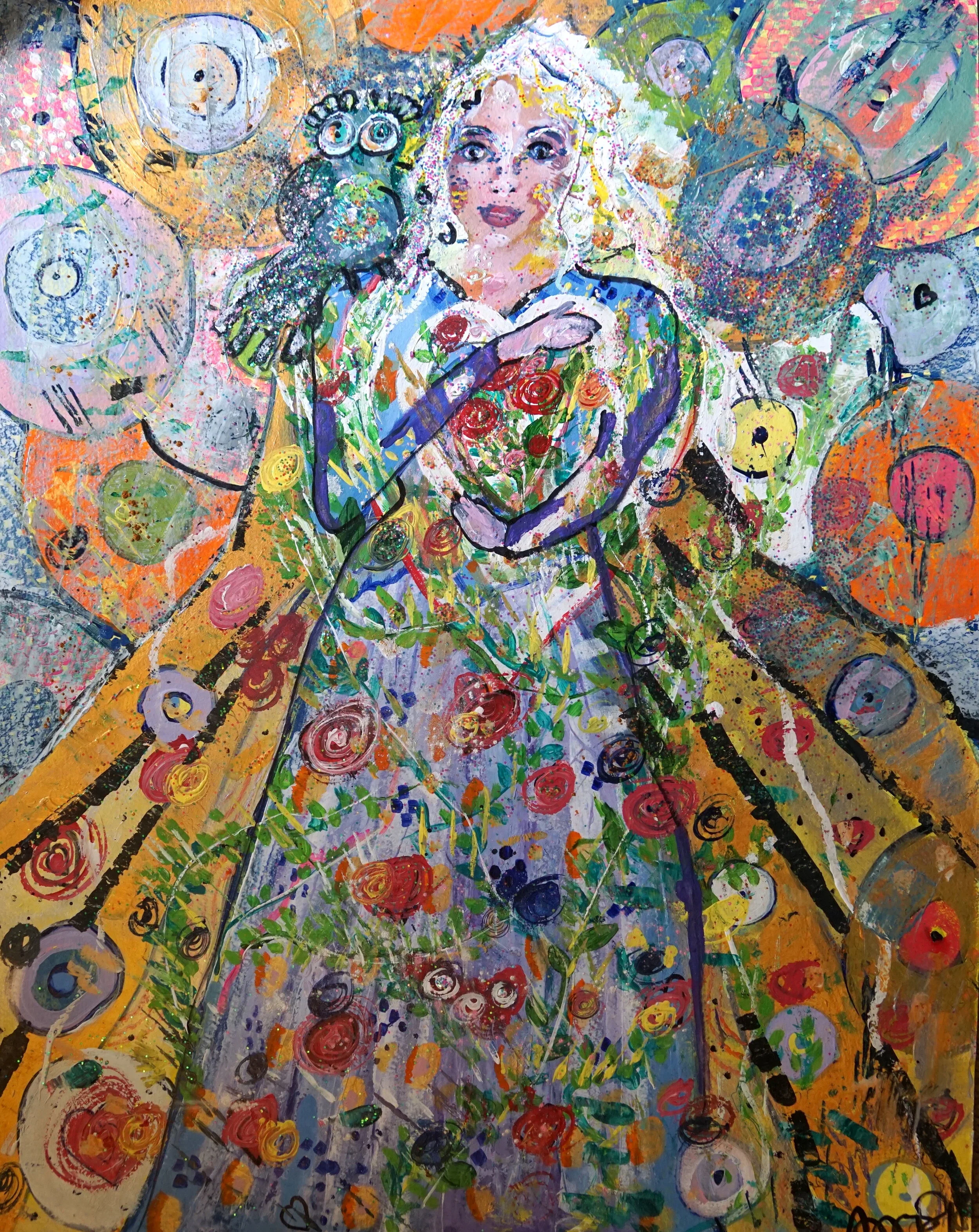 Wholehearted You#1, Acrylic on Paper, 24'/19' $50