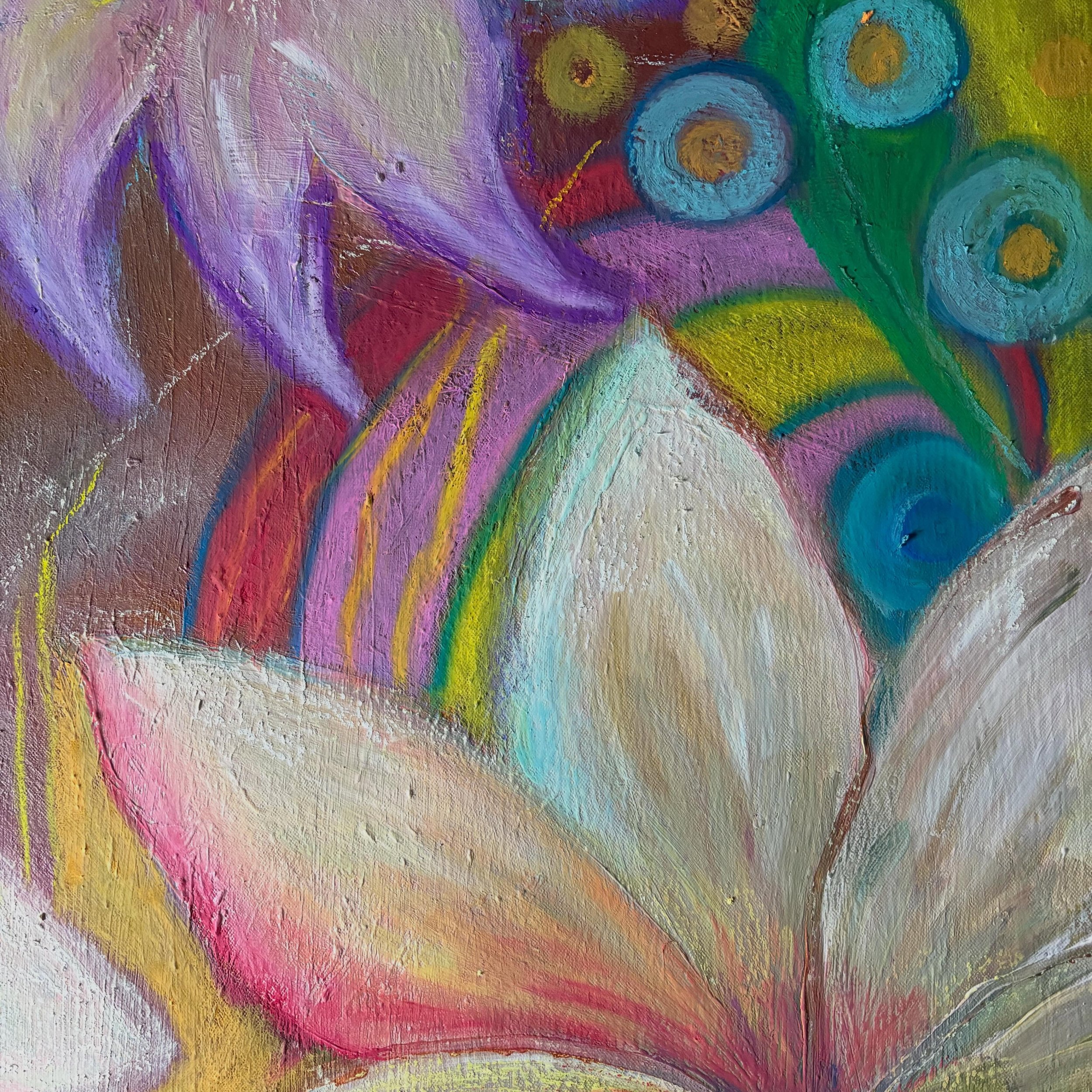 There is something holy about the way flowers keep opening.
Not loudly. Not all at once.
Just faithfully toward the light.

This piece feels like a reminder that softness is not weakness, and becoming often happens quietly beneath the surface long be