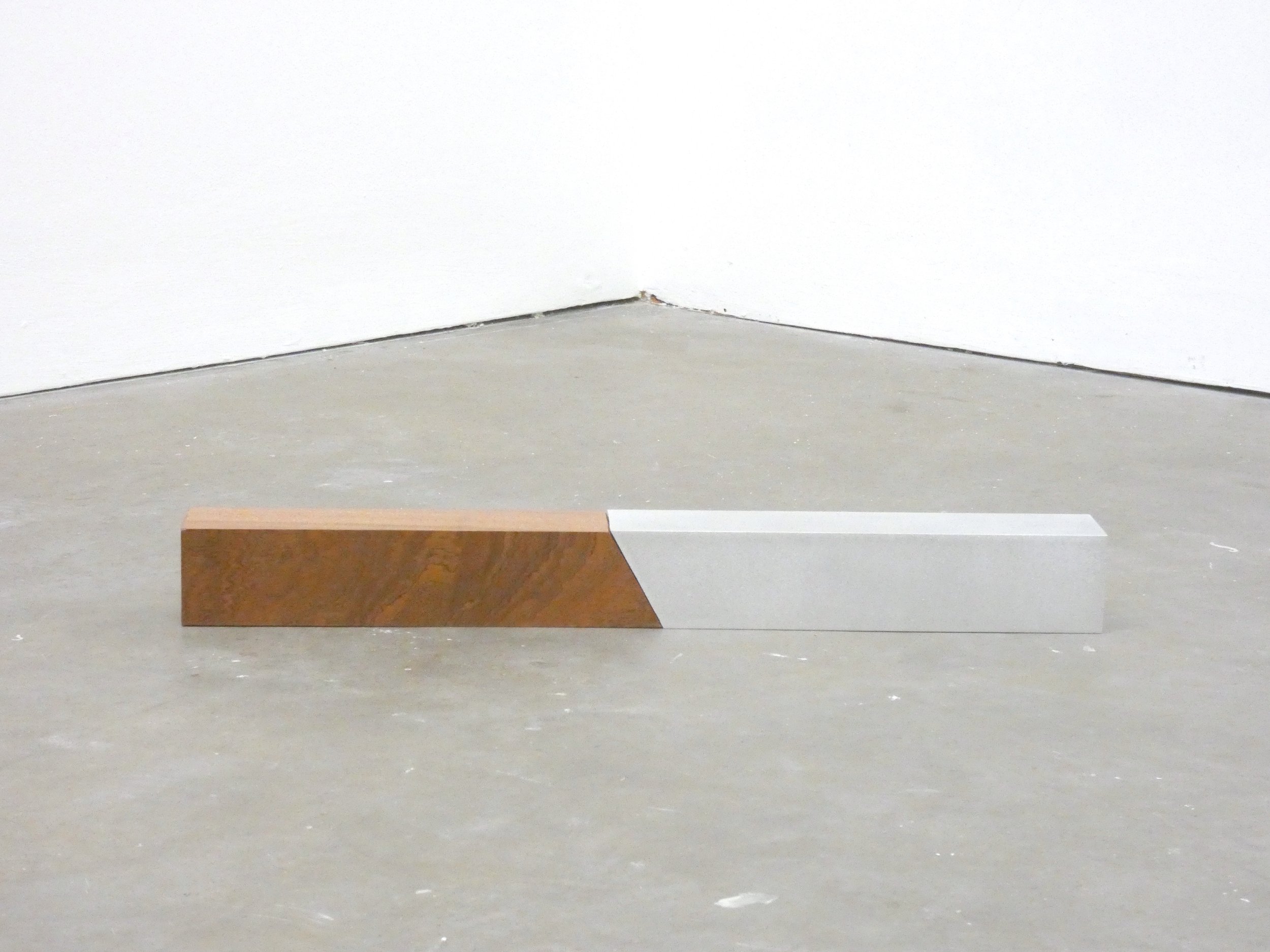    Kiss  (2022)  5.08 x 46 x 5.08 cm Sapele, aluminium square bar 