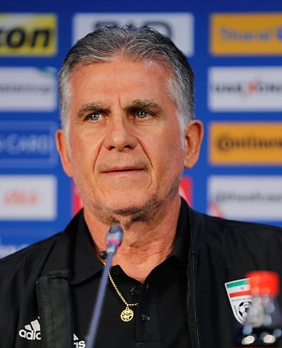 Carlos Queiroz at a press conference before his Iran side took on Iraq in the 2019 Asian Cup. Author: Mehdi Bolourian. License: https://creativecommons.org/licenses/by/4.0/deed.en.