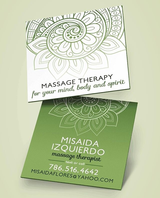 Painted Edge Business Cards for @MisaidayEduardo offering Massage Therapy. 💪🏼 Step up your brand with these unique cards. Order Online -&gt;Link in Bio! #FlyHighCreative #Miami #MassageTherapy