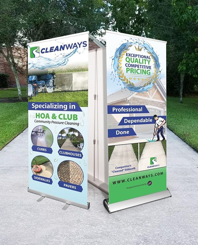 Retractable Banners for @CleanWaysSFL 🌴🙌🏼⁠
⁠
First Impressions are everything... make a statement with these impressive Banners Stands. 💪🏼⁠
⁠
DM us for details on our upcoming Logo Special or visit us online at www.FlyHighCreative.com (Link in B