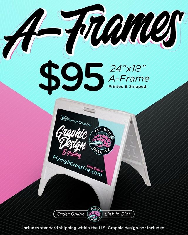 ⚡⚡FLASH SALE ⚡⚡⁠
⁠
A-Frame Signs - To Celebrate the Launch of our website, you can now Order Online 24/7 and a 18&quot; x 24&quot; A-Frame Sign for only $95 including Printed Inserts and Shipping! 🤯⁠
⁠
Click on the Link in our Bio or visit www.flyhi