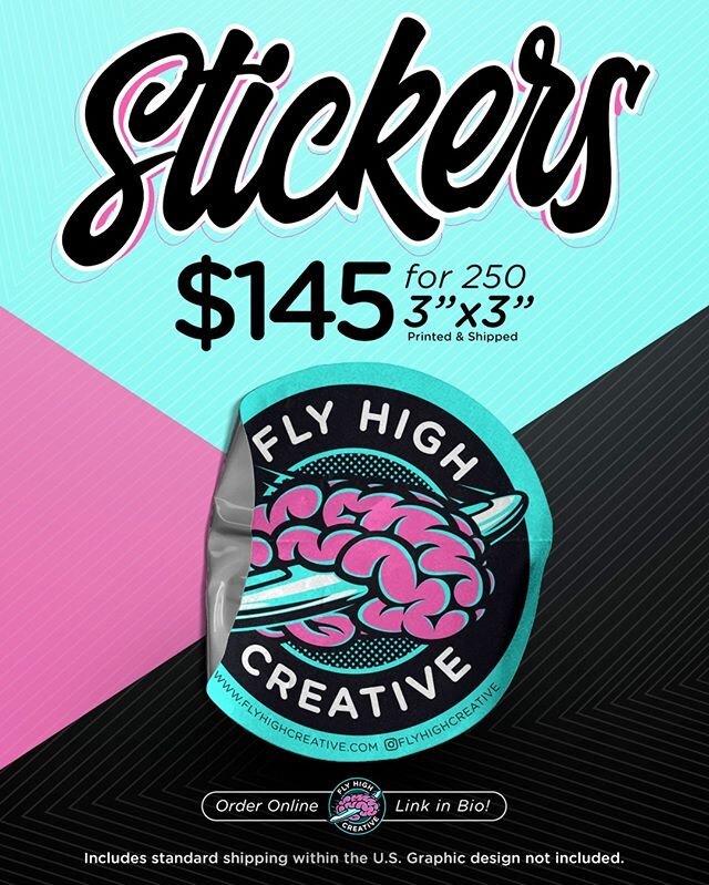 ⚡⚡FLASH SALE ⚡⚡⁠
⁠
VINYL STICKERS - To Celebrate the Launch of our website, you can now Order Online 24/7 and get 250 Stickers for only $145 including Shipping! 🤯⁠
⁠
Click on the Link in our Bio or visit www.flyhighcreative.com/signage/vinyl-sticker