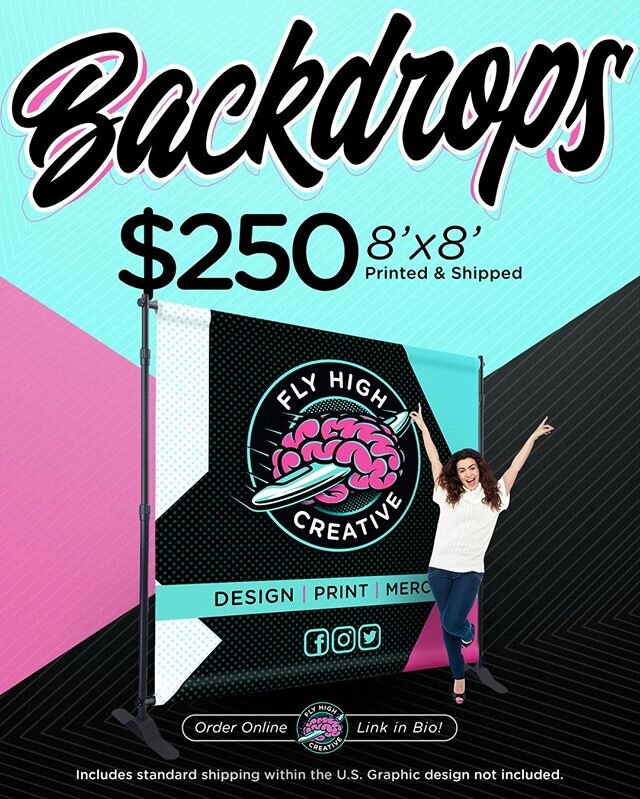 ⚡⚡FLASH SALE ⚡⚡⁠
⁠
Backdrop Banner Stand - To Celebrate the Launch of our website, you can now Order Online 24/7 and get a Backdrop Banner Stand for only $250 including Shipping! 🤯⁠
⁠
Click on the Link in our Bio or visit www.flyhighcreative.com/sig