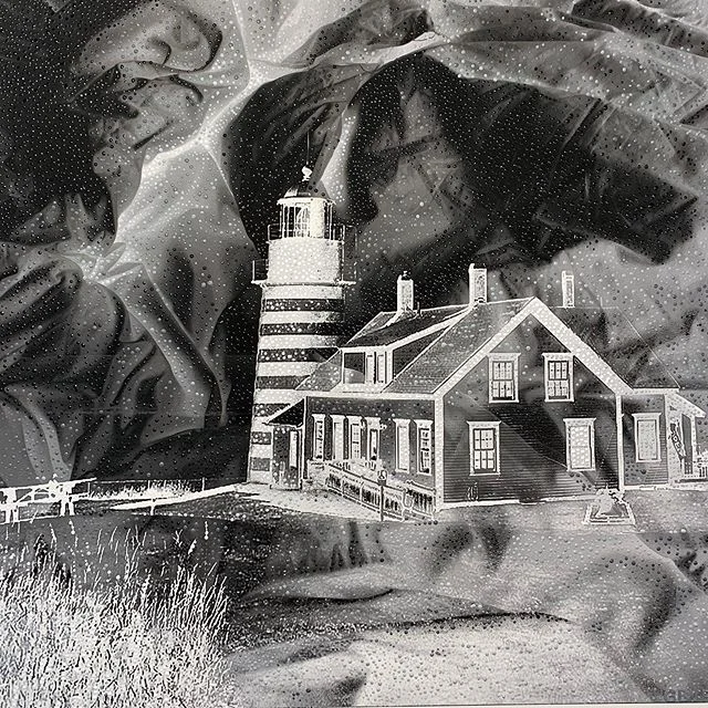 #82 Acrylic and pastel on photo, 15X15