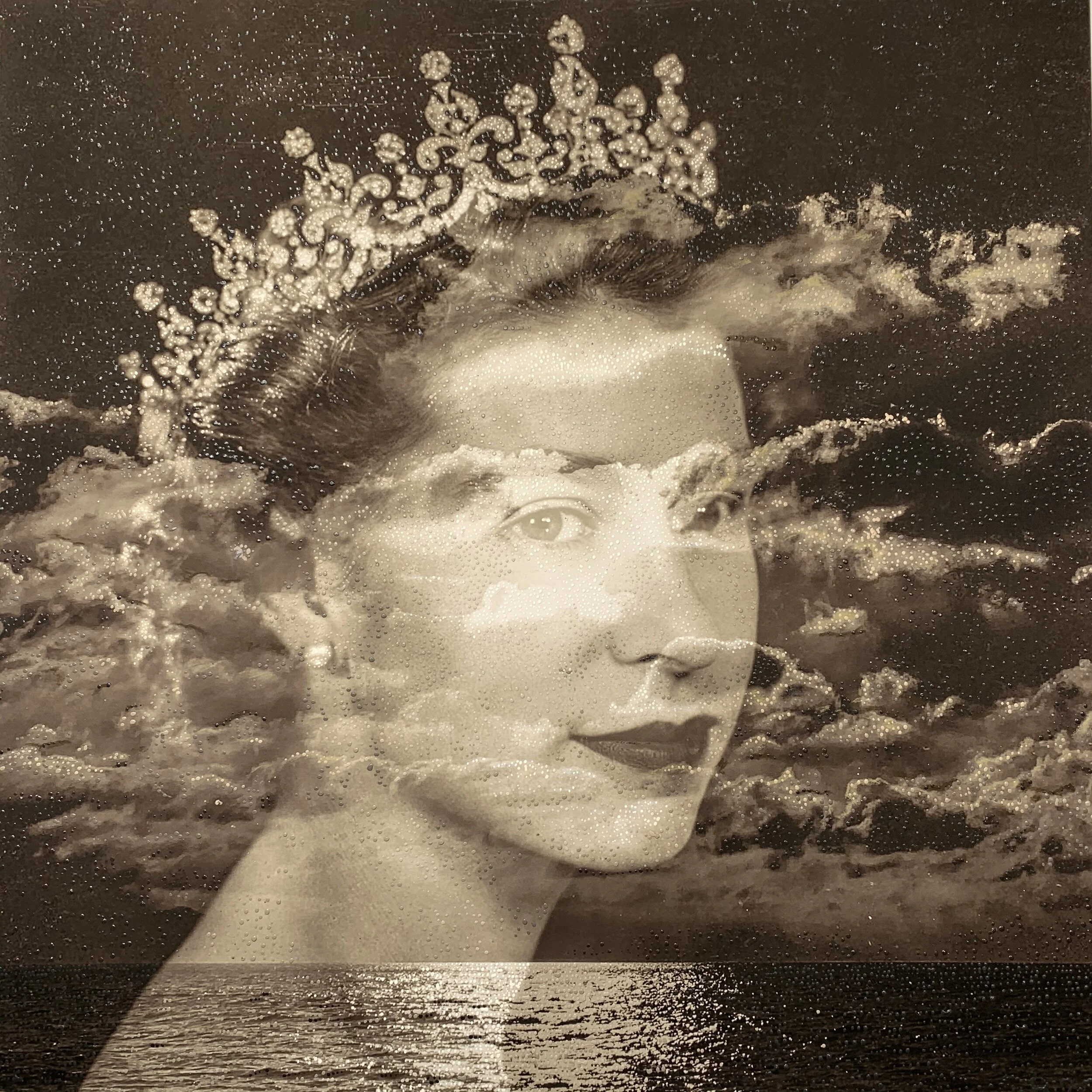  pastel and acrylic on photo, 15X15 