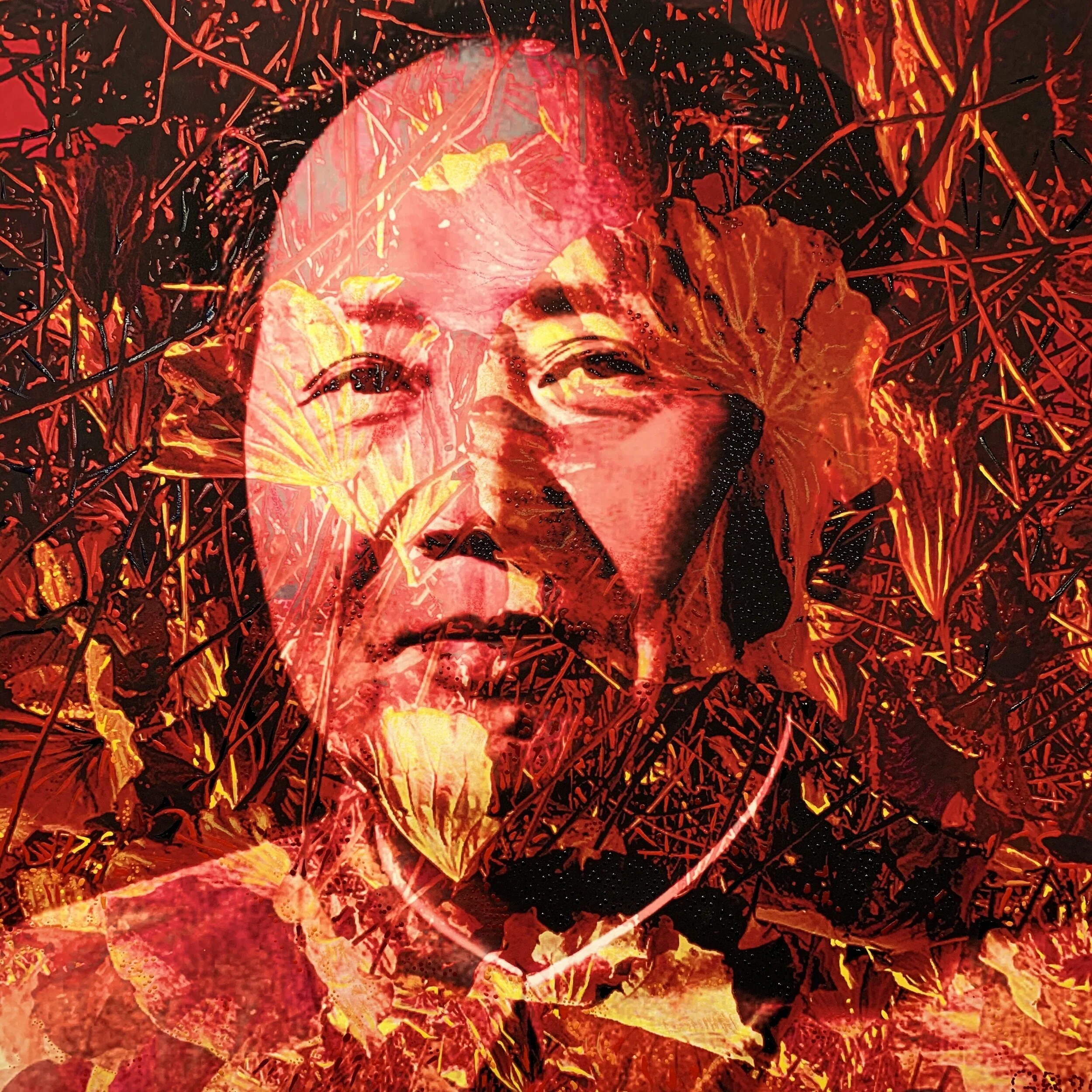  pastel and acrylic on photo, 15X15 