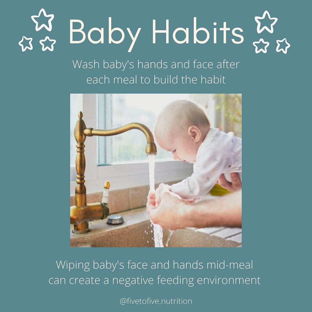 Teaching baby at an early age about healthy habits can help them maintain a healthy lifestyle as they grow into adults.⁠
⁠
Babys pick up on the parent's behaviors easily and will continue to learn by example as they grow!⁠
⁠
Some other habits to star
