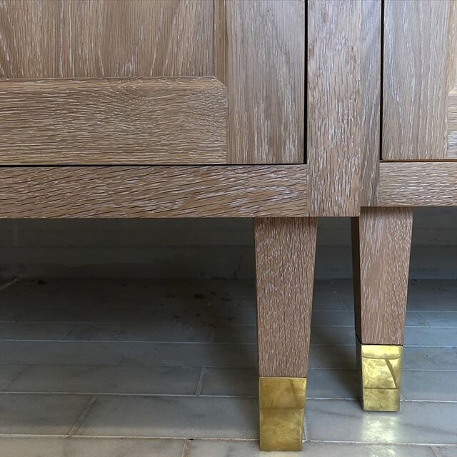 [ Sneak peak ]

Braised brass feet on brushed white oak. 
It&rsquo;s been a pleasure working with @bmaathome once again, on all the cabinetry in this new home build from @themcduffiecompany. 
Color, texture, modern design, this project has all the at