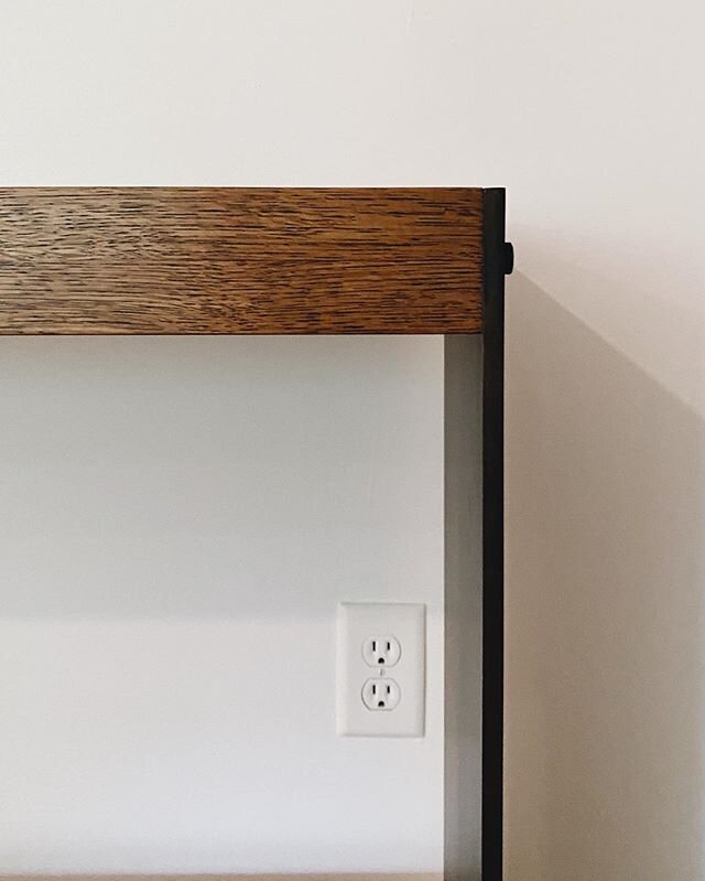 [ Media console ]

Often it&rsquo;s the simplest of designs that show good craftsmanship the most. 
This 8ft media console table we recently installed is a great example of just that. 
Solid ash with a custom stain and steel plated sides. It&rsquo;s 