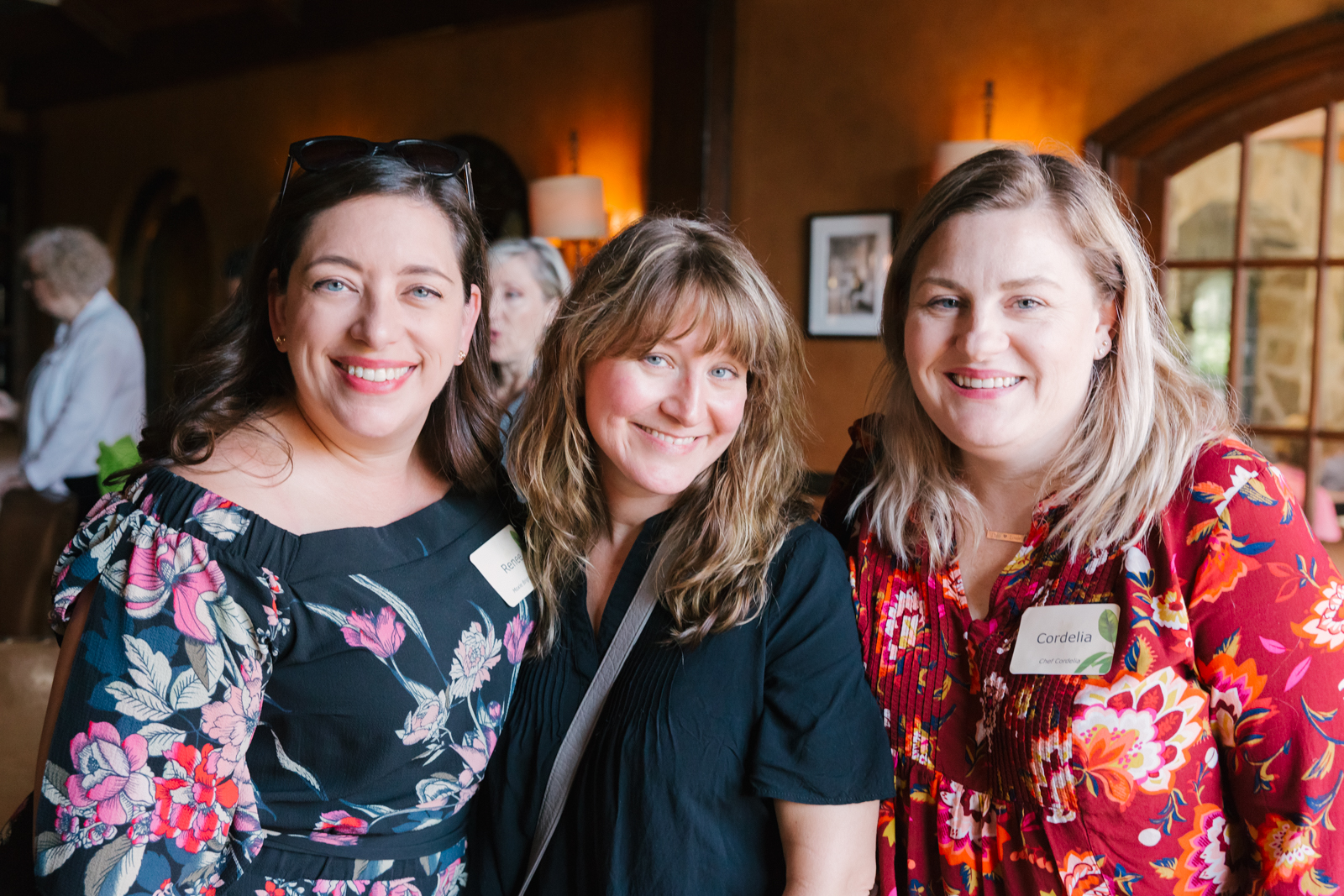 Renee from Moxie Bright Event with Valerie and Cordelia from Chef Cordelia at the Prepaired wedding vendor event at Stonehaus .