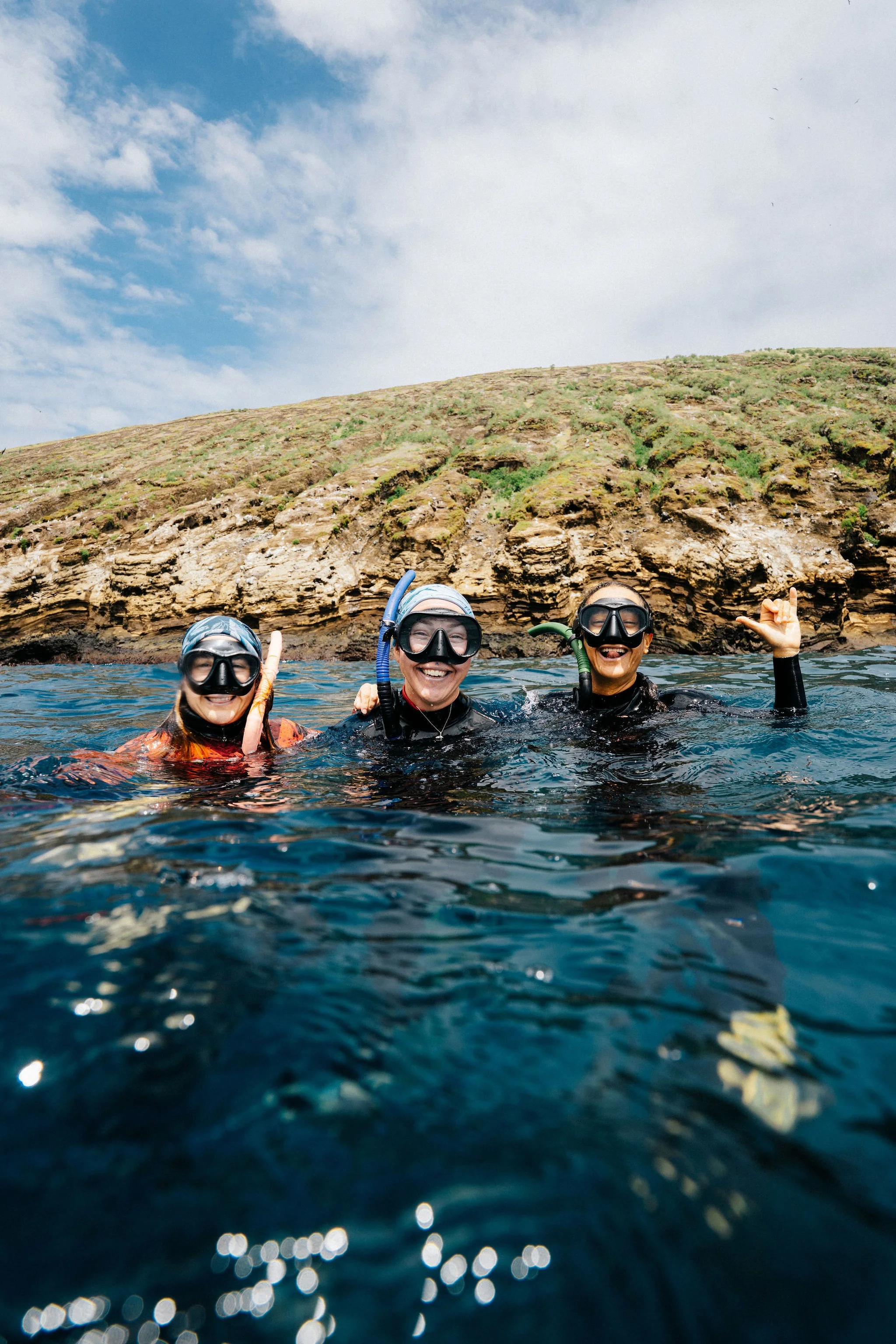 Underwater diver swimming