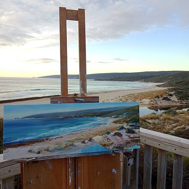 So good to be out painting again!!! Smiths 
Surf is done 
6 x 16&quot; 
Oil on board

#smithsbeach #heidiemma #pleinairpainter