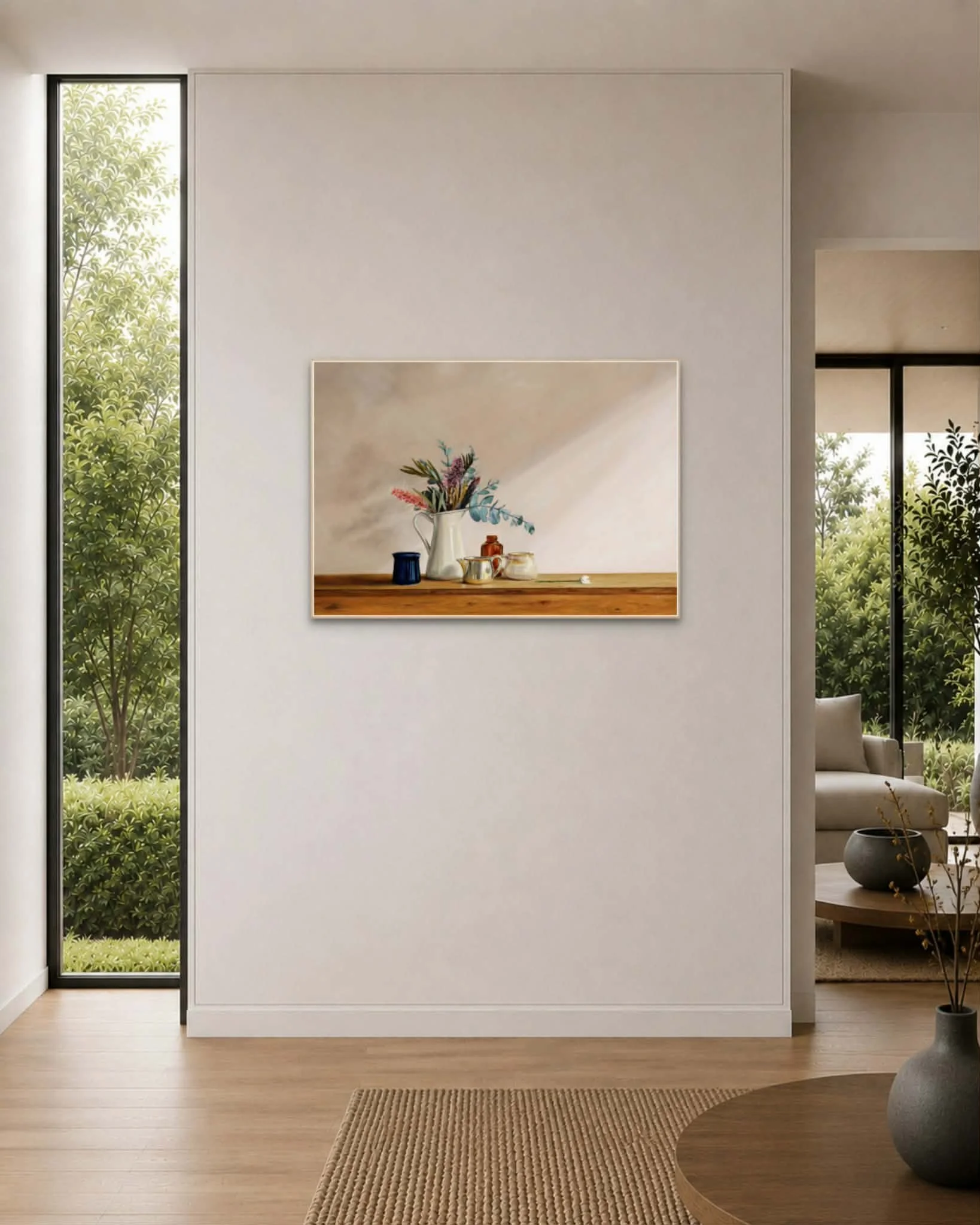Settled print in situ in a hallway