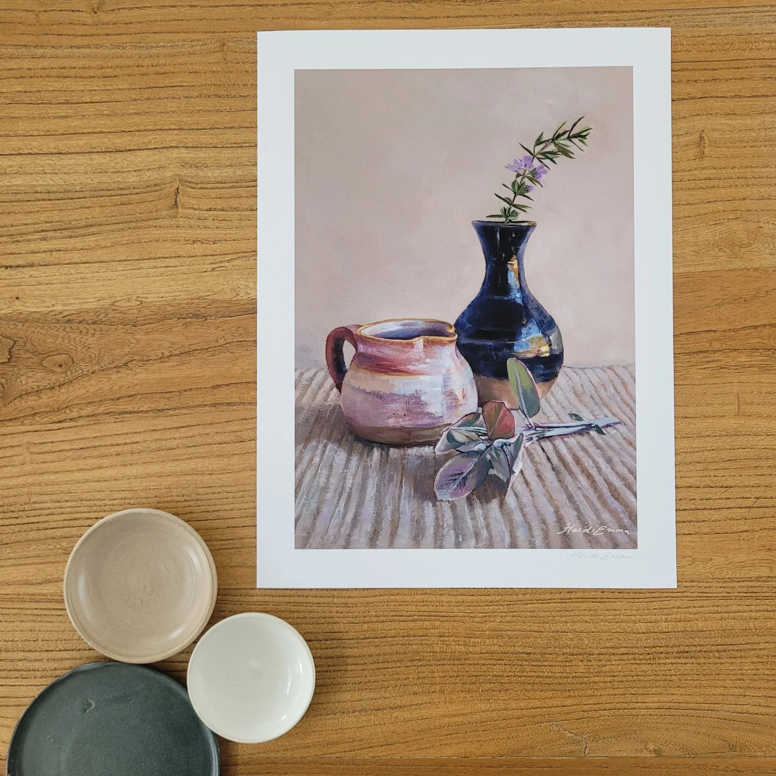 full view of a small paper print of Held In Stillness by Heidi Emma