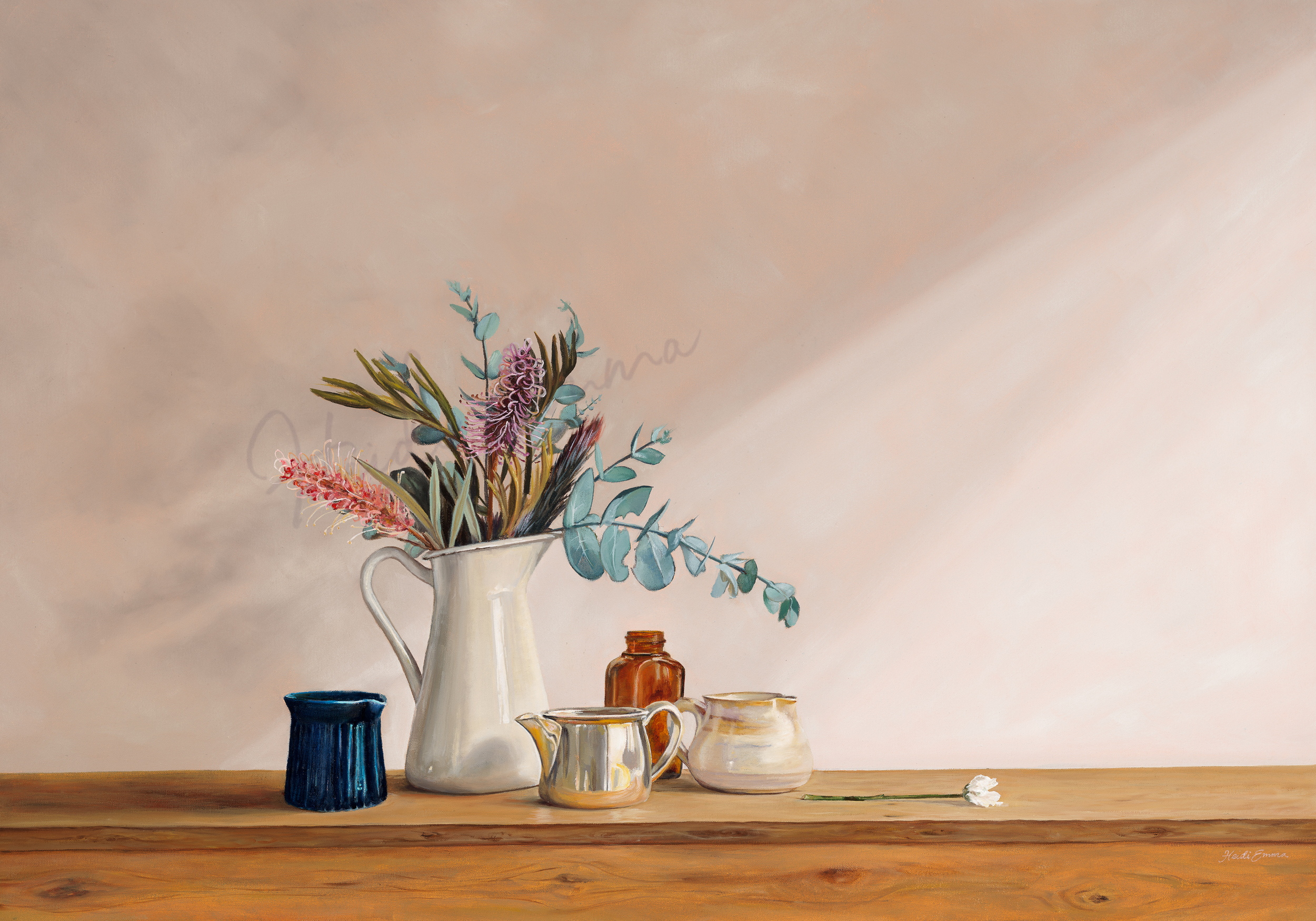 Full image of Settled a contemporary still life by Heidi Emma