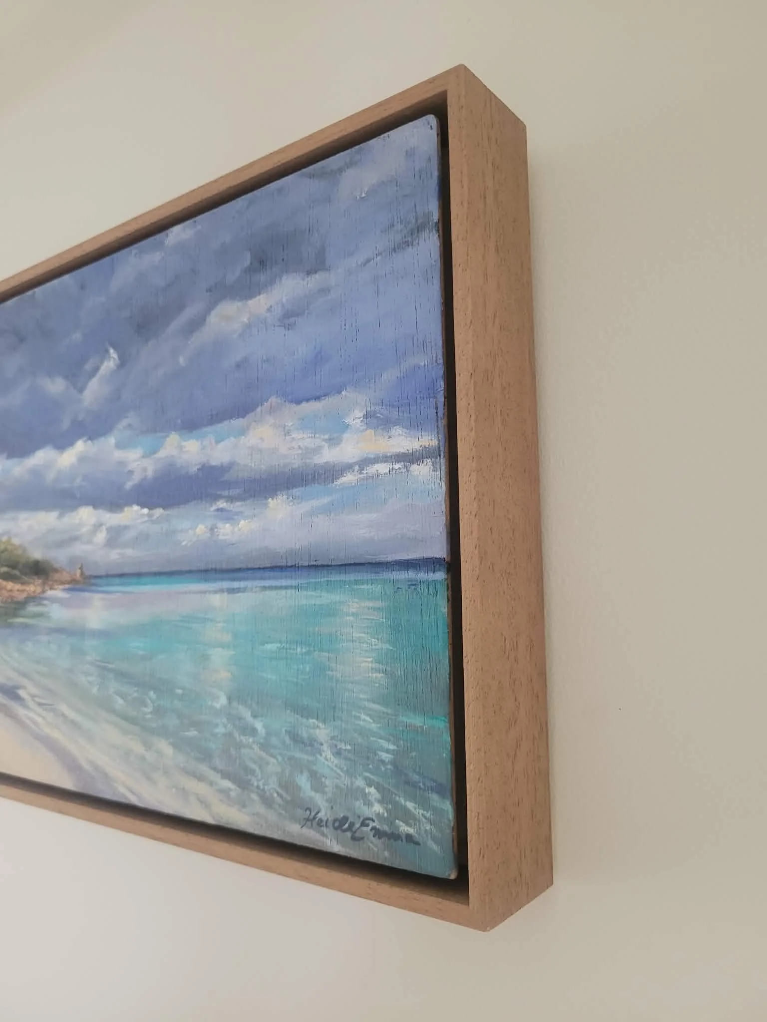 Italian narrow shadow line frame on Heidi Emma painting Whats in your Bucket?