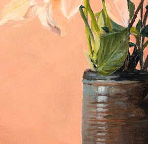 detail of brushwork of Dahlias.