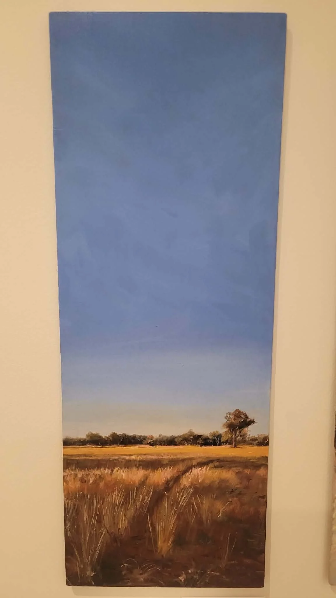 full image of Field Track by Heidi Emma on thin board with painted edges which looks great on the wall unframed