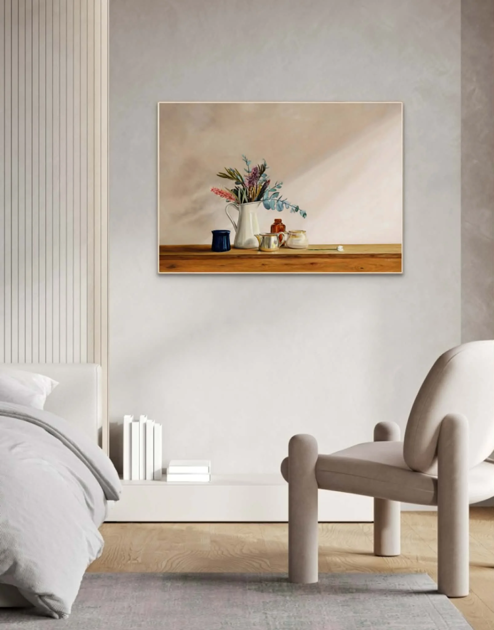 Settled print on a wall