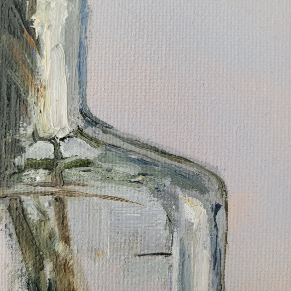 details of glass bottle brushstrokes