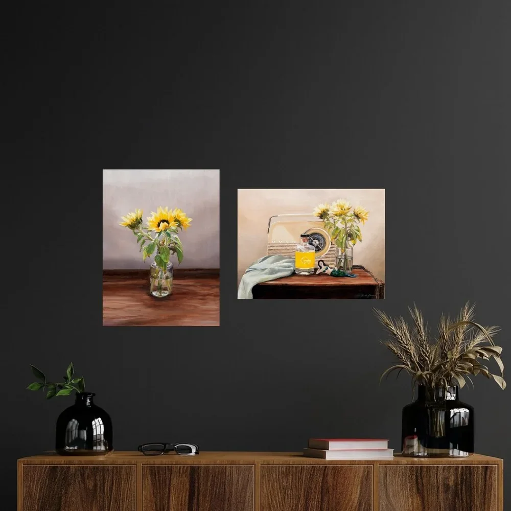 both paintings hanging on a dark charcoal wall.webp
