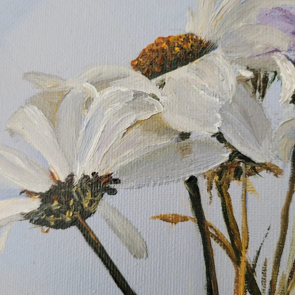 detail of brushwork of daily petals
