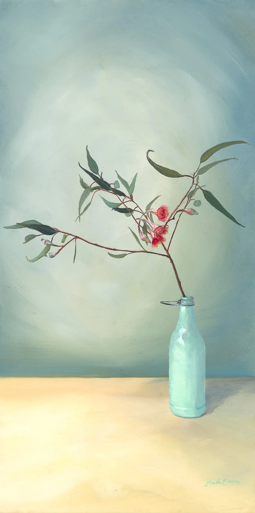 Gum Blossom in Green Glass