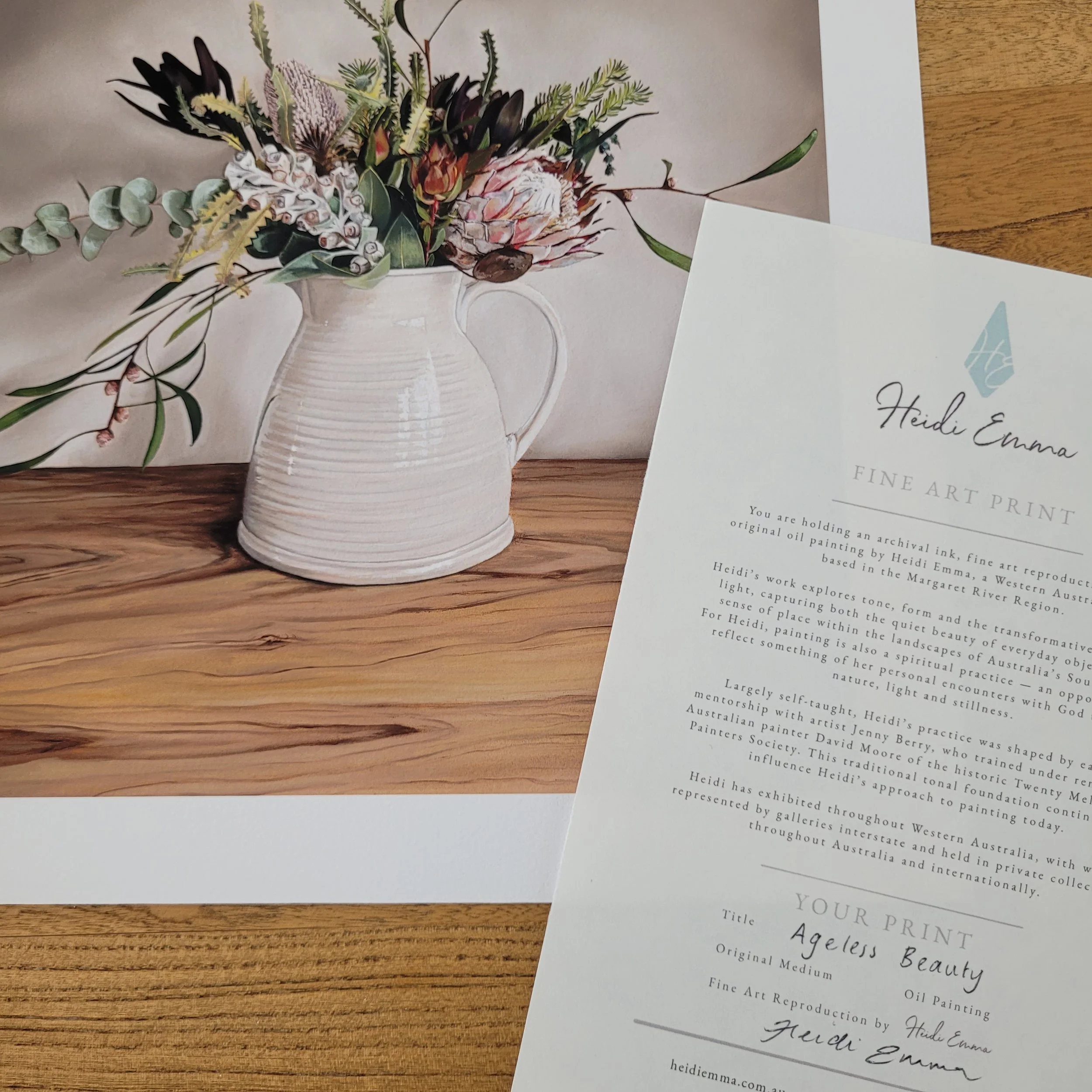 Personally signed certificate accompanies every print by Heidi Emma