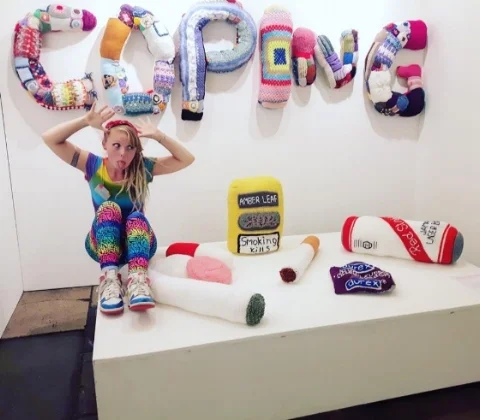 Artist Laura Collins at the Affordable Art Fair Bristol 2017 COPING &amp; COPING 2017