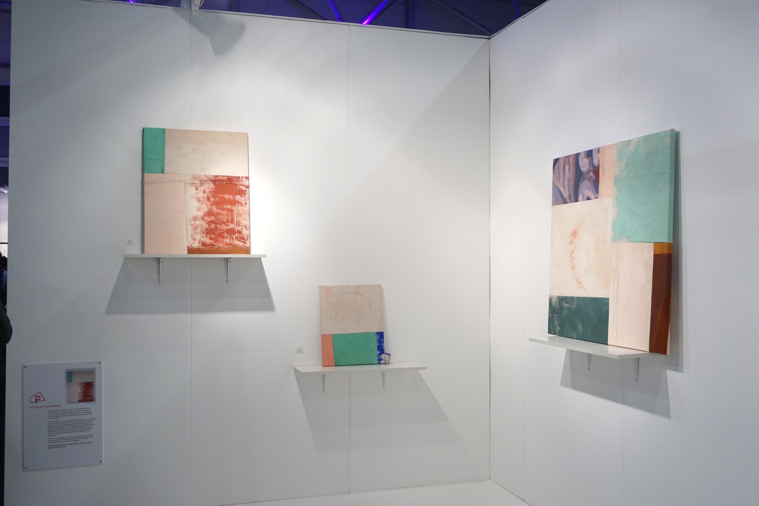 Patchwork painting ‘Platform Projects’ Curated by Becca Pelly-Fry Affordable Art Fair Battersea 2019
