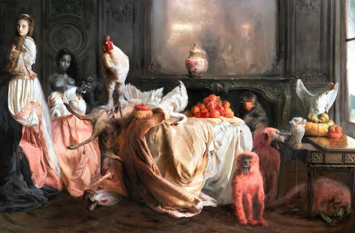 Fiesta de Yaksha (2017) by Guillermo Lorca Oil on canvas 180x300cm