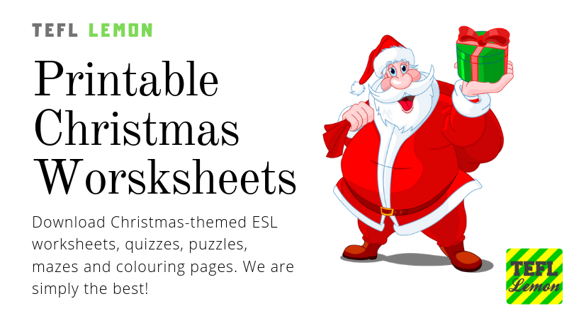 Amazing Christmas Esl Worksheets For Kids From Tefl Lemon