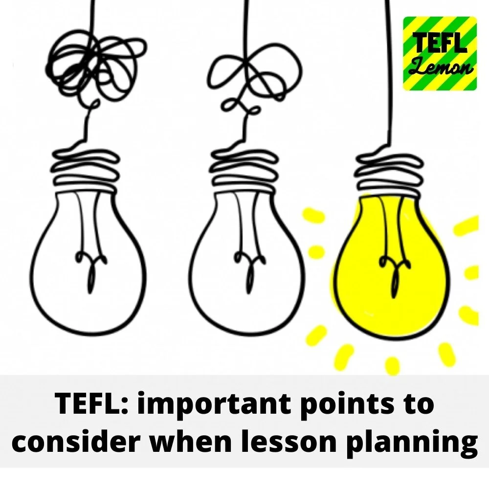 TEFL: important points to consider when lesson planning