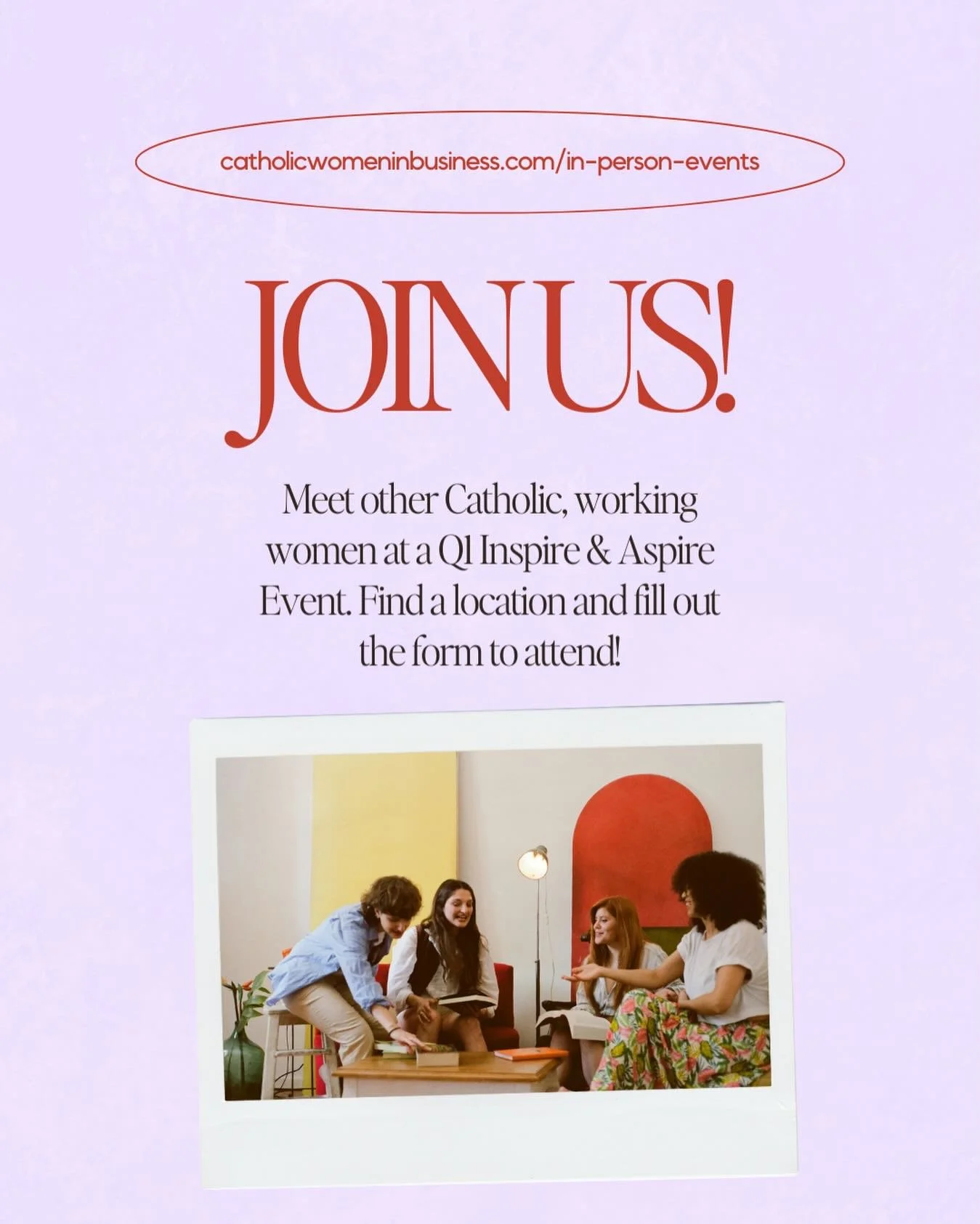 ✨ Join us in person this season ✨
Catholic Women in Business in-person events begin at the end of this month, and we&rsquo;d love to gather with you!

⏰ Important deadlines:
&bull; February event sign-ups close next Monday
&bull; March event sign-ups