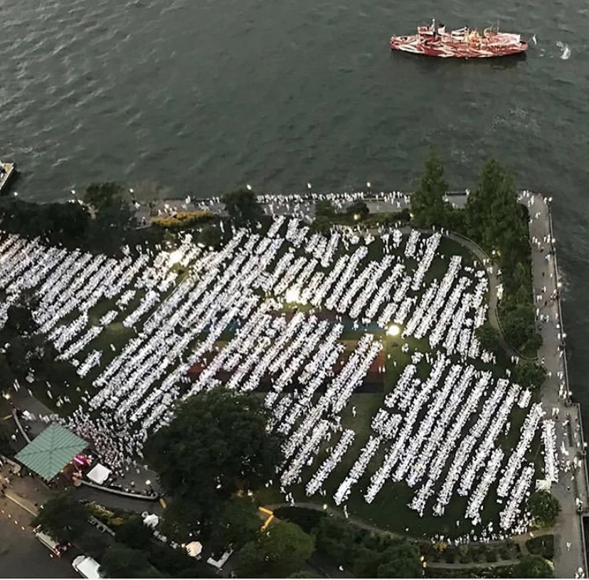 Aerial view of Nelson Rockefeller Park, Battery City.
