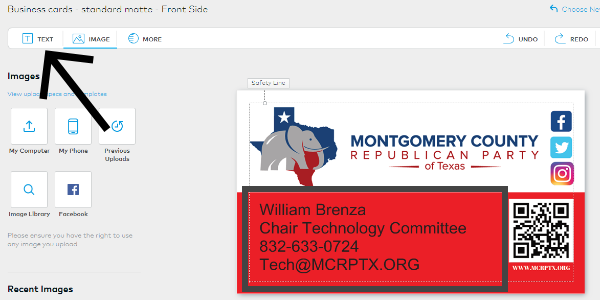Add your text on top of the graphic.