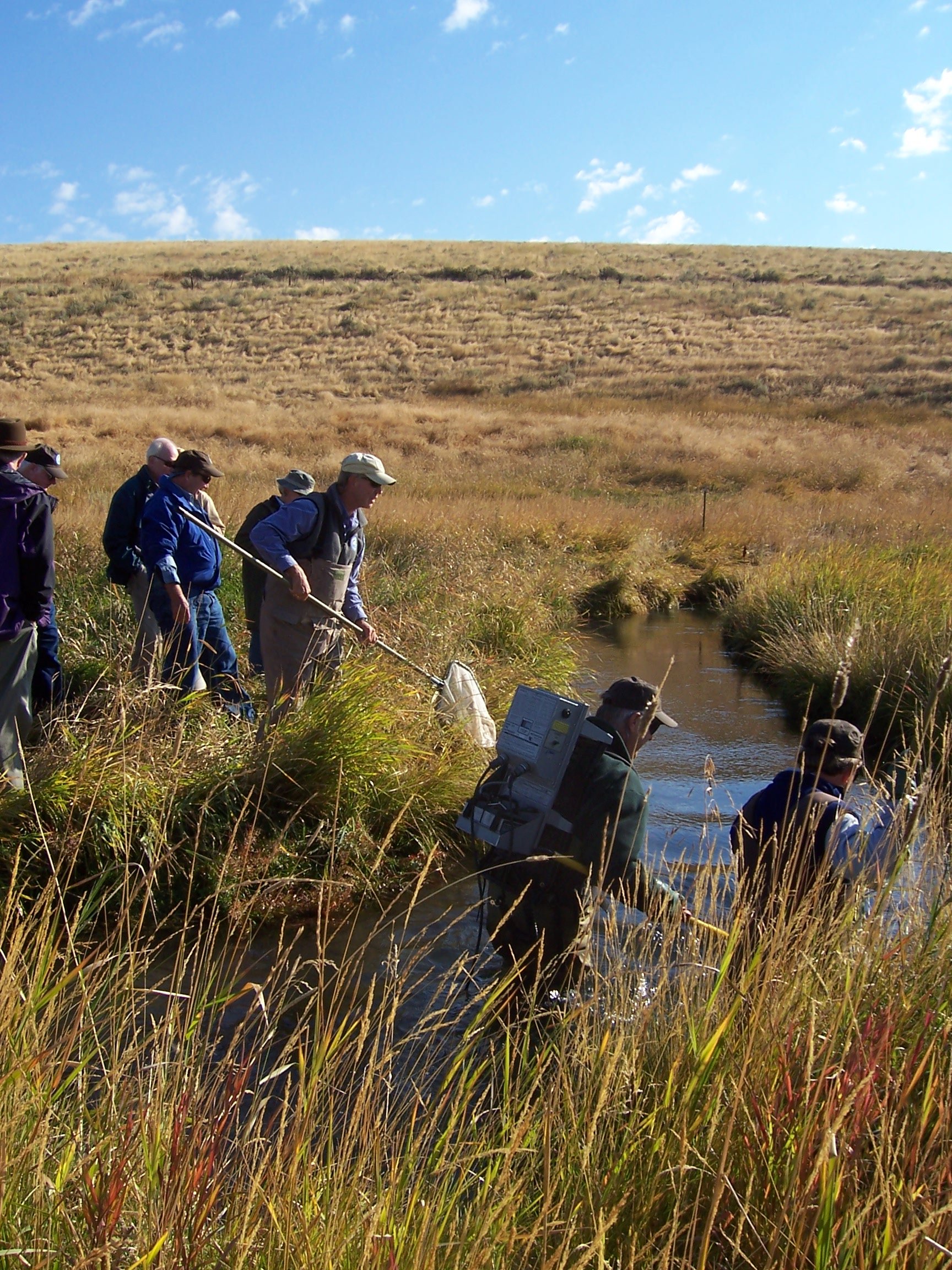 Landowners often help in the data collections.  In this example, we're tracking a completed project through the biological recovery phase.