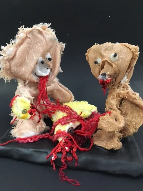 Bears Eating a Duck