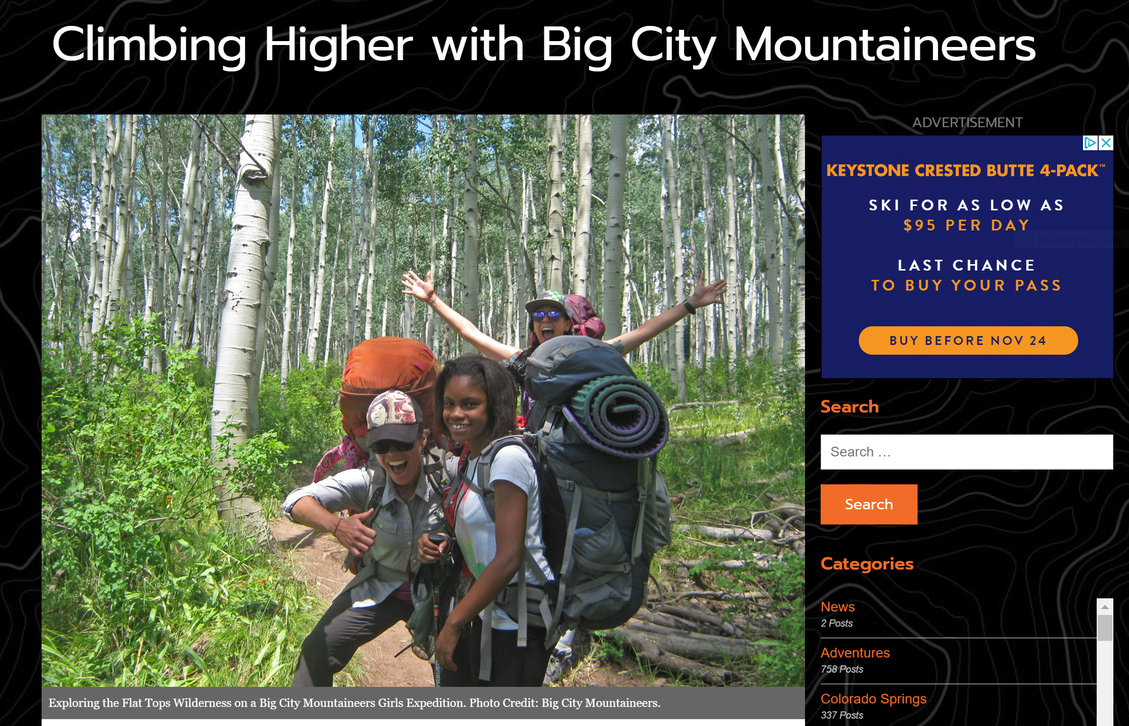 OutThere Colorado, "Climbing Higher With Big City Mountaineers"