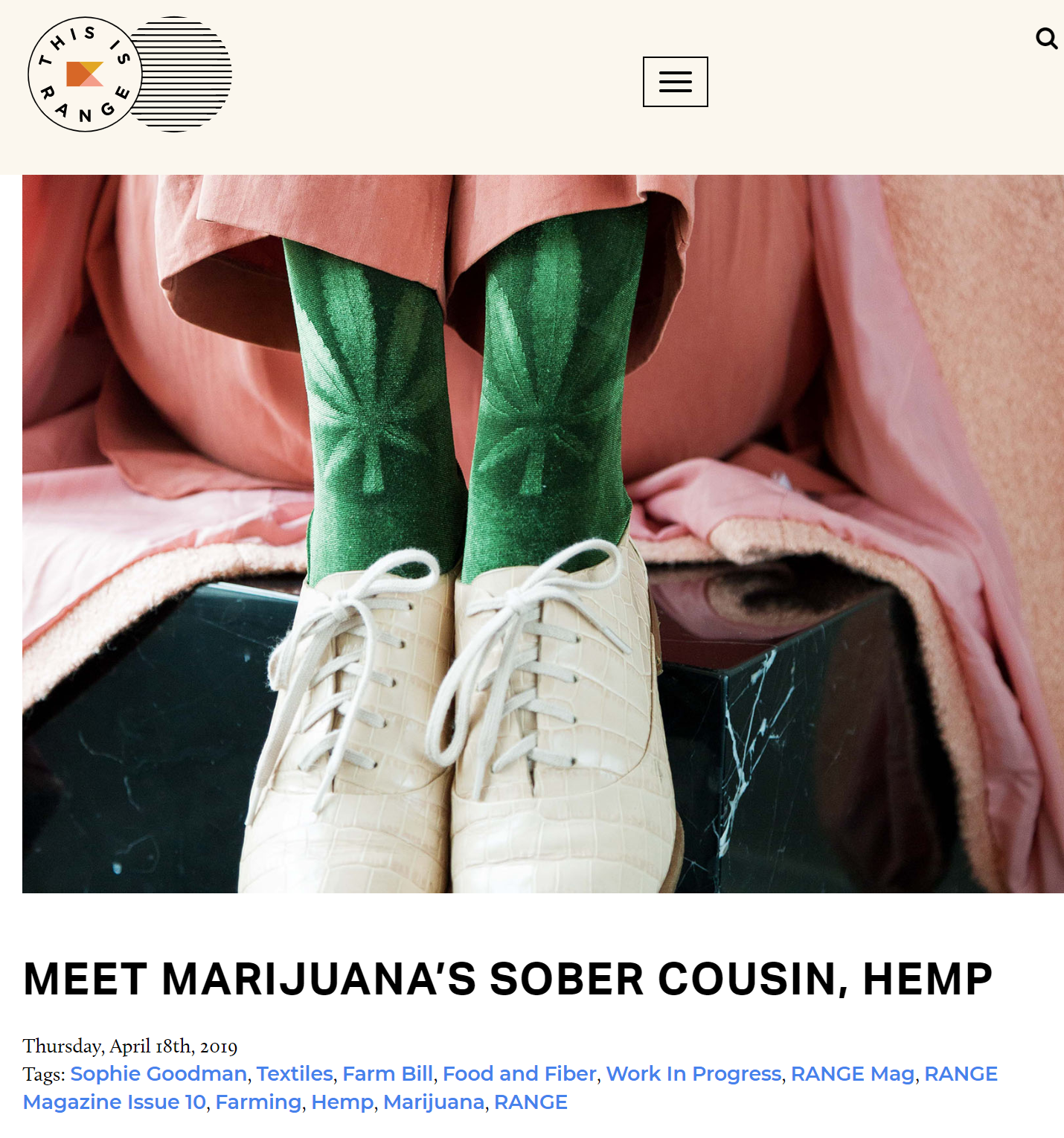 RANGE Magazine, "Meet Marijuana's Sober Cousin, Hemp"