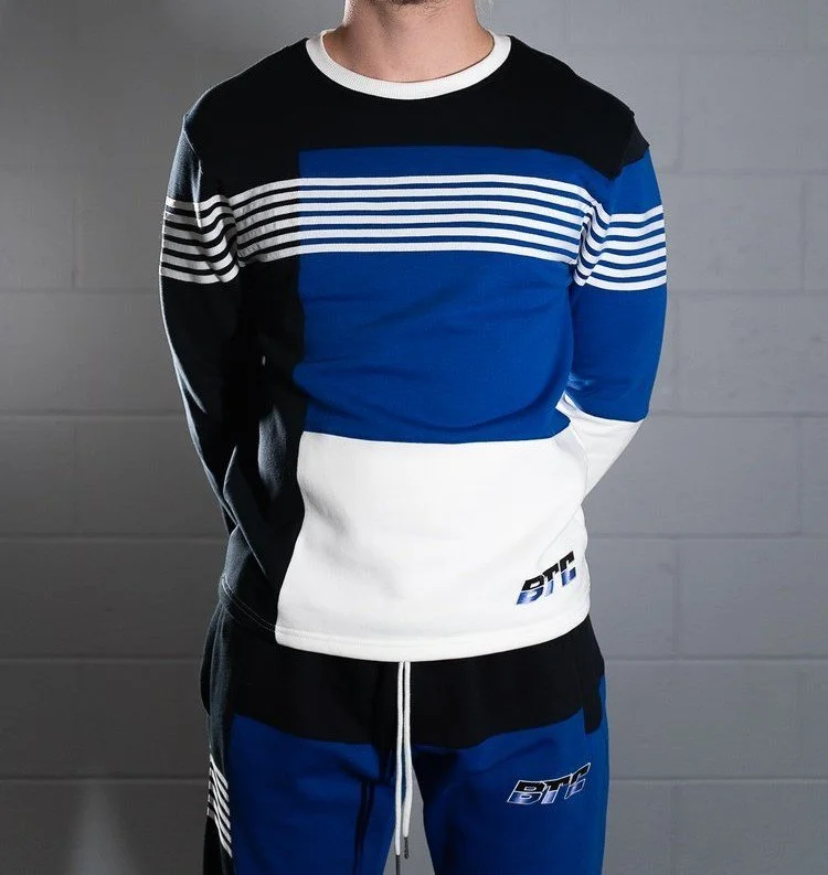 Blue Block Sweater and Pants