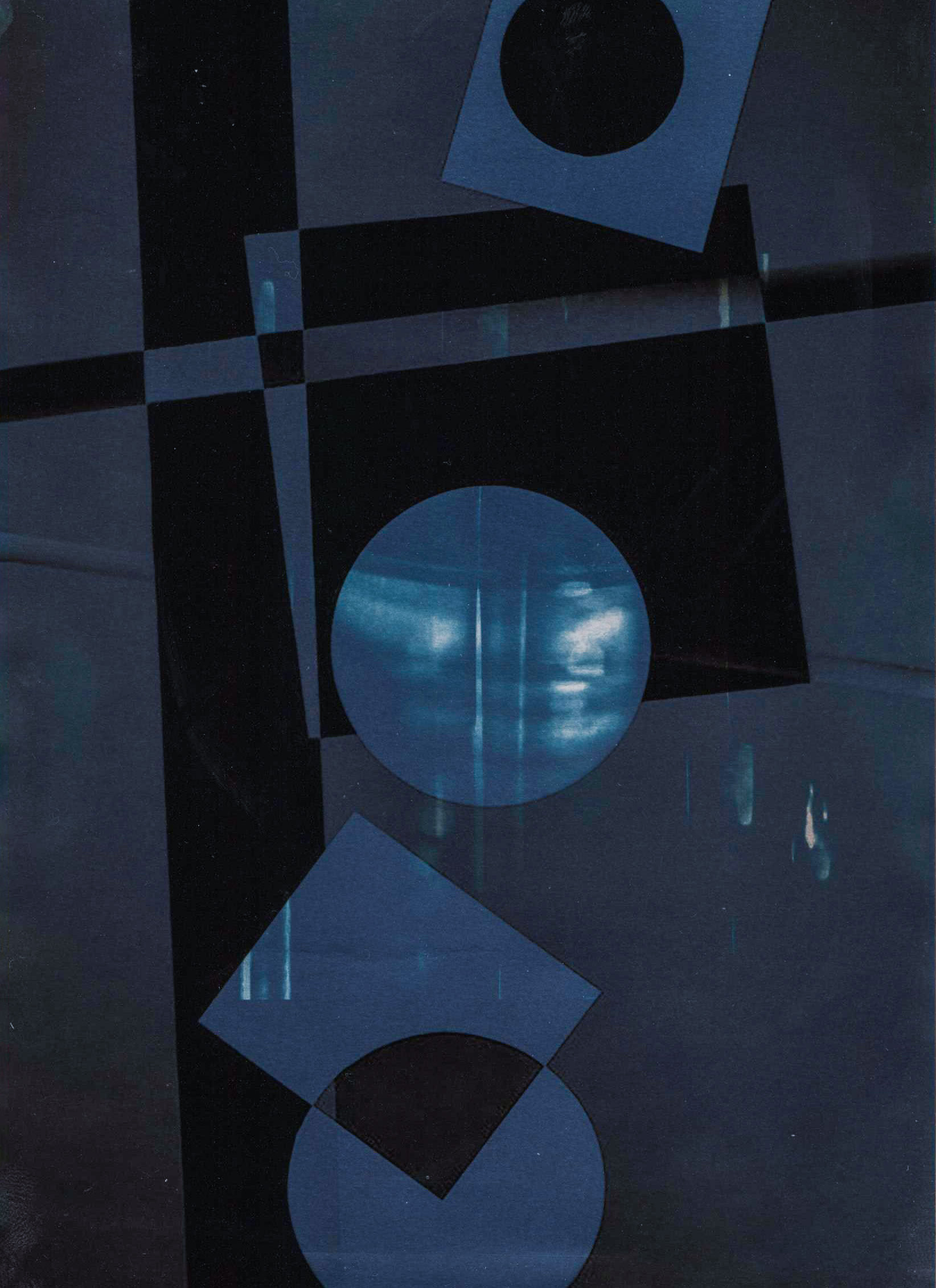 Cyanotype Abstract with overlay from Martin Klimas, Polarization #6571, 205