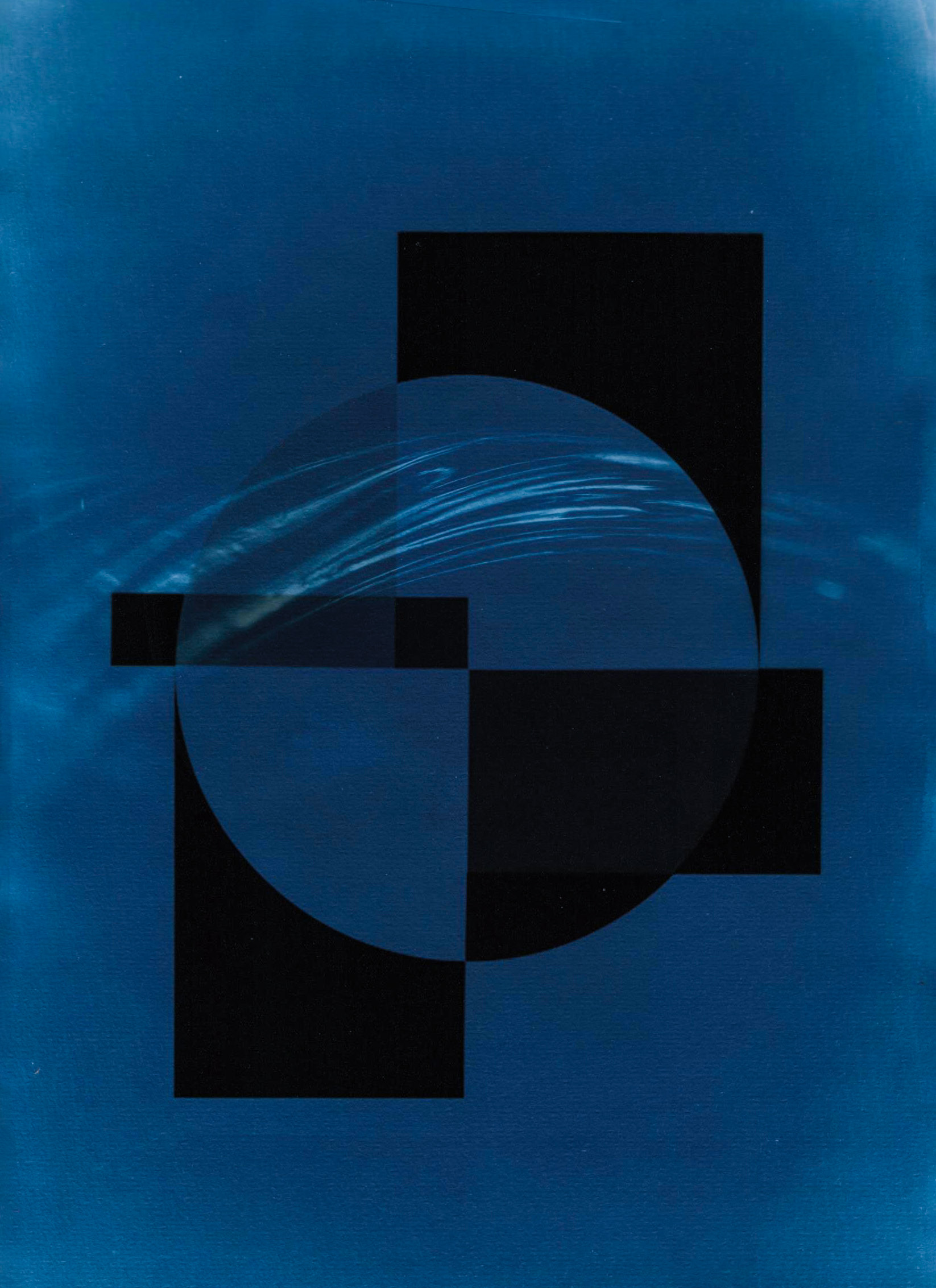 Cyanotype Abstract with overlay from Walter Drexel, Kunstverein Braunschweig, 1970