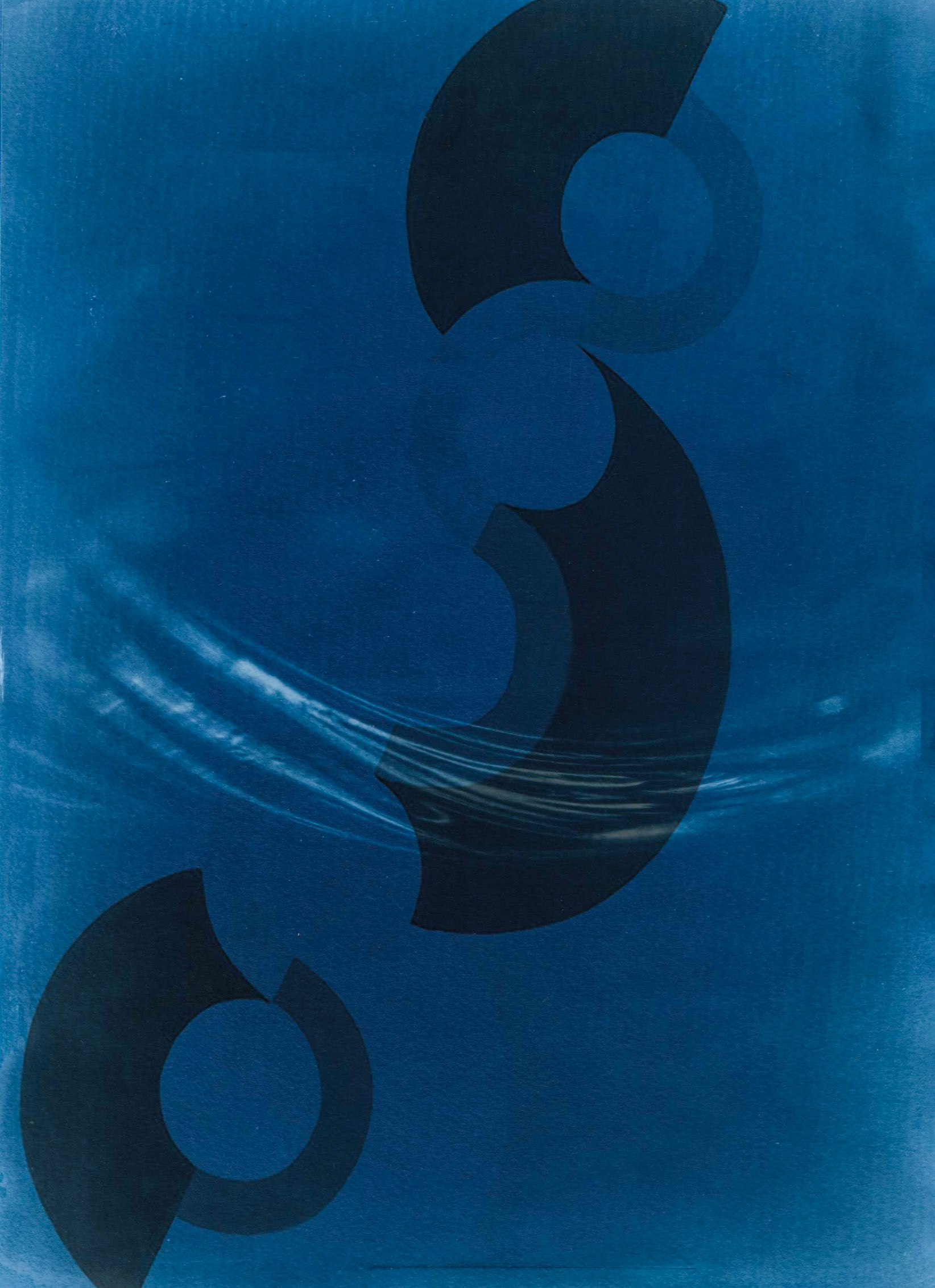 Cyanotype Abstract with overlay from Robert Delaunay, Endless Rhythm, 1934