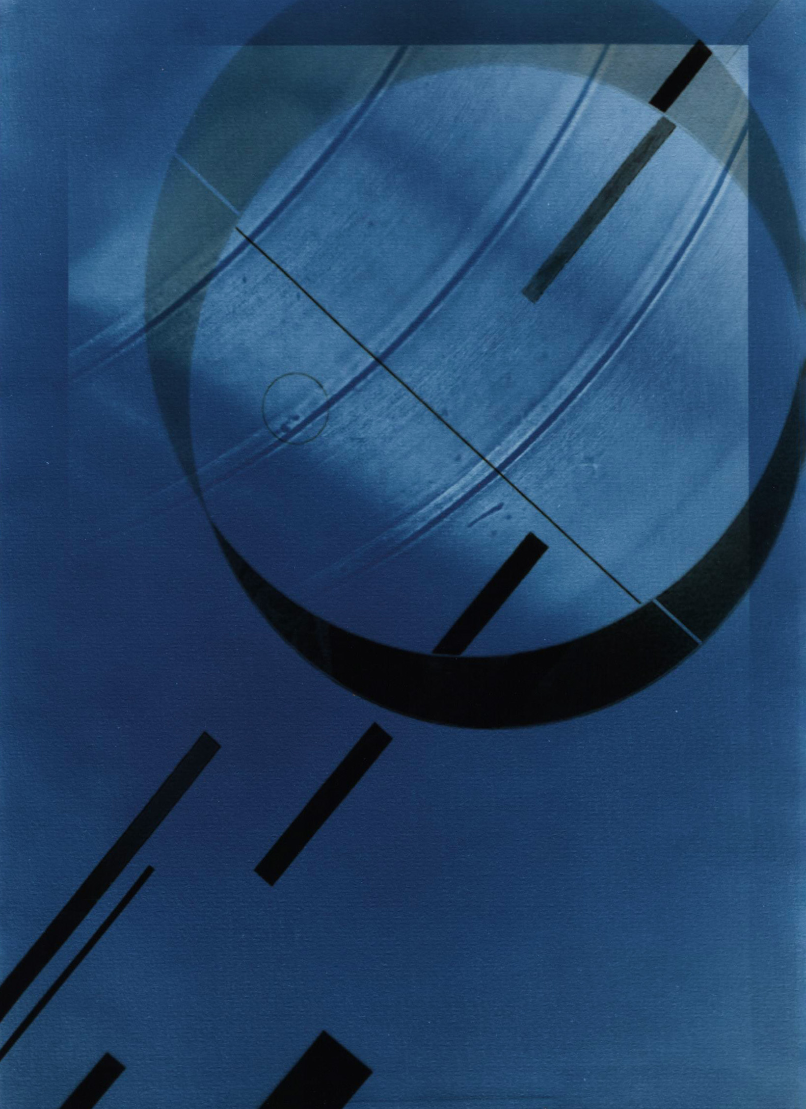 Cyanotype Abstract with overlay from Luigi Veronesi, Sigma 4, 1975